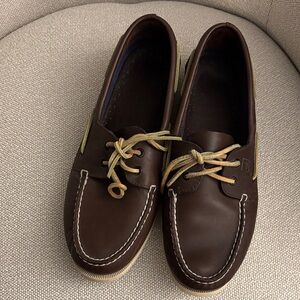 Sperry Dark Brown Leather Boat Shoes